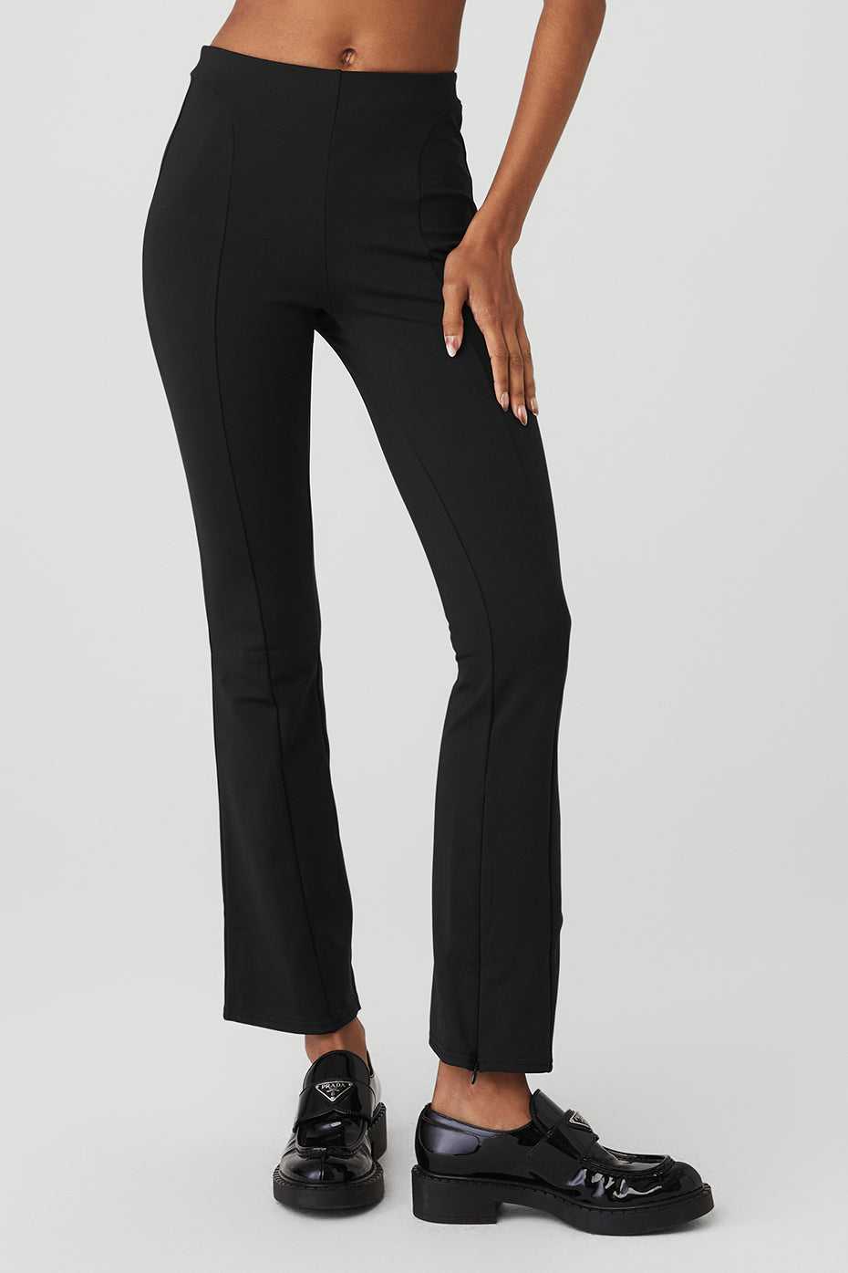 Leggings Alo Yoga High-Waist Zip It Flare Noir Femme | JBL-59487597