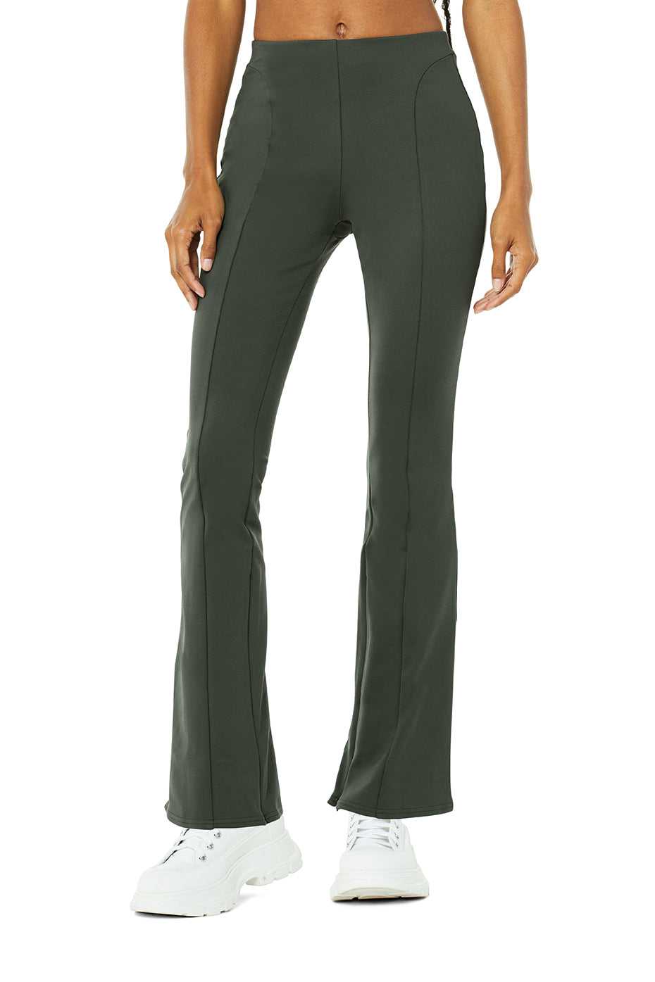 Leggings Alo Yoga High-Waist Zip It Flare Vert Foncé Femme | IAQ-97017403