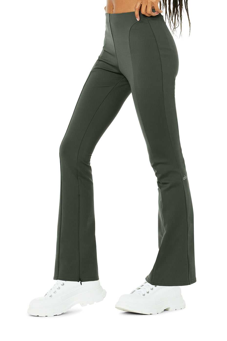 Leggings Alo Yoga High-Waist Zip It Flare Vert Foncé Femme | IAQ-97017403