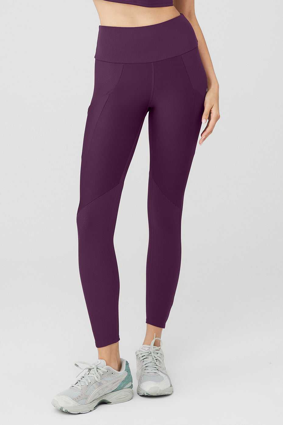 Leggings Alo Yoga Ribbed Airlift High-Waist Enchanted Violette Foncé Femme | CQS-05389444