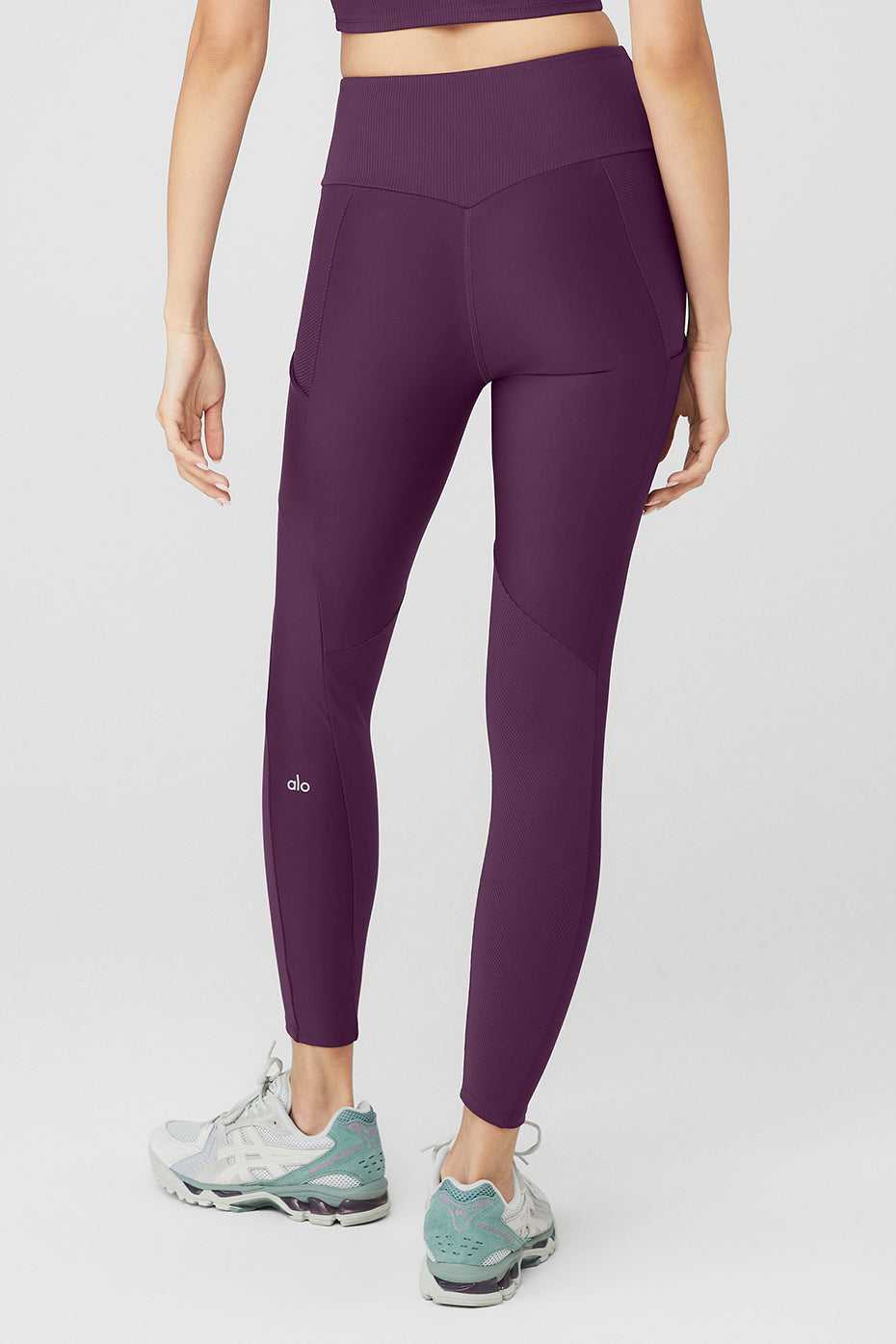 Leggings Alo Yoga Ribbed Airlift High-Waist Enchanted Violette Foncé Femme | CQS-05389444