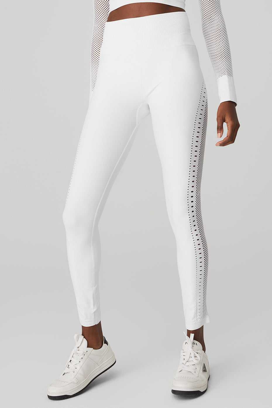 Leggings Alo Yoga Seamless High-Waist Open Air Blanche Femme | XNS-19872175