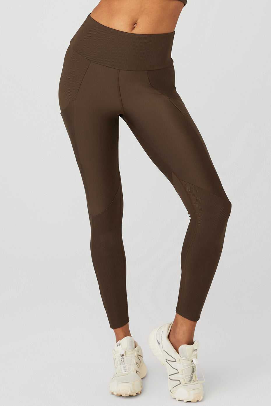 Leggings Alo Yoga Ribbed Airlift High-Waist Enchanted Espresso Femme | CQN-14276658