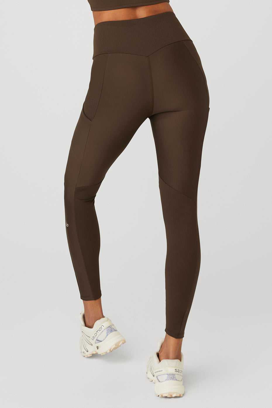 Leggings Alo Yoga Ribbed Airlift High-Waist Enchanted Espresso Femme | CQN-14276658