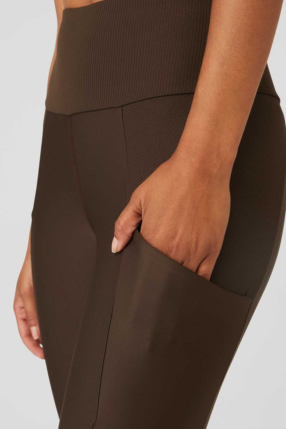 Leggings Alo Yoga Ribbed Airlift High-Waist Enchanted Espresso Femme | CQN-14276658