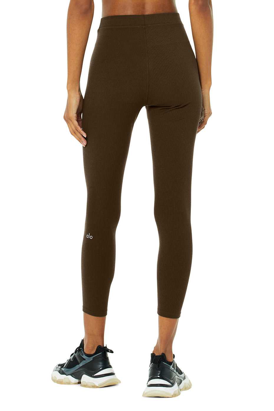 Leggings Alo Yoga Ribbed High-Waist Blissful Espresso Femme | BVY-65076468