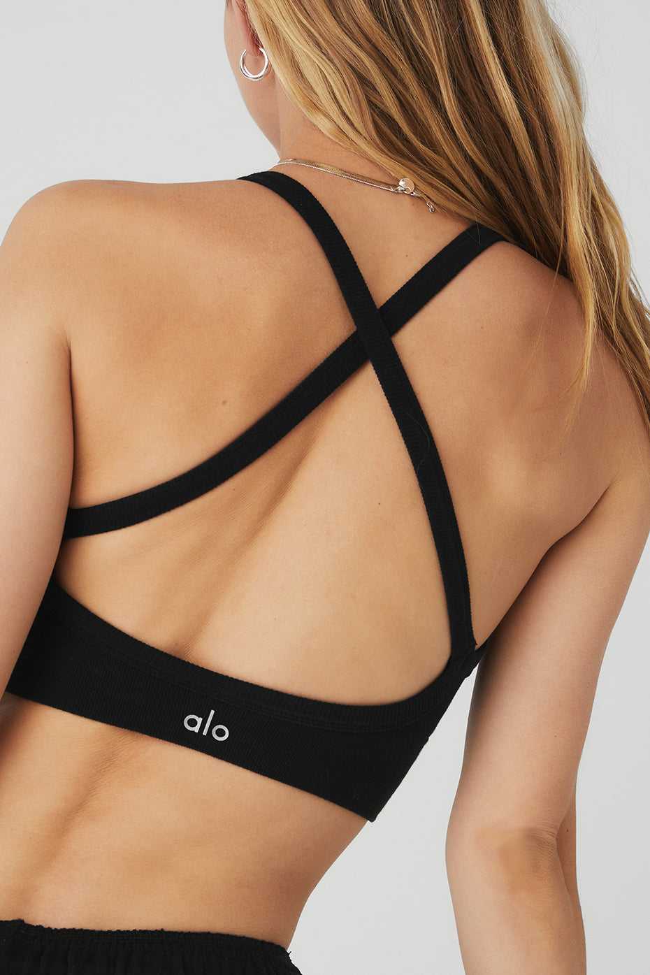 Soutien Gorge Alo Yoga Seamless Ribbed Low Back Noir Femme | VAW-67967669