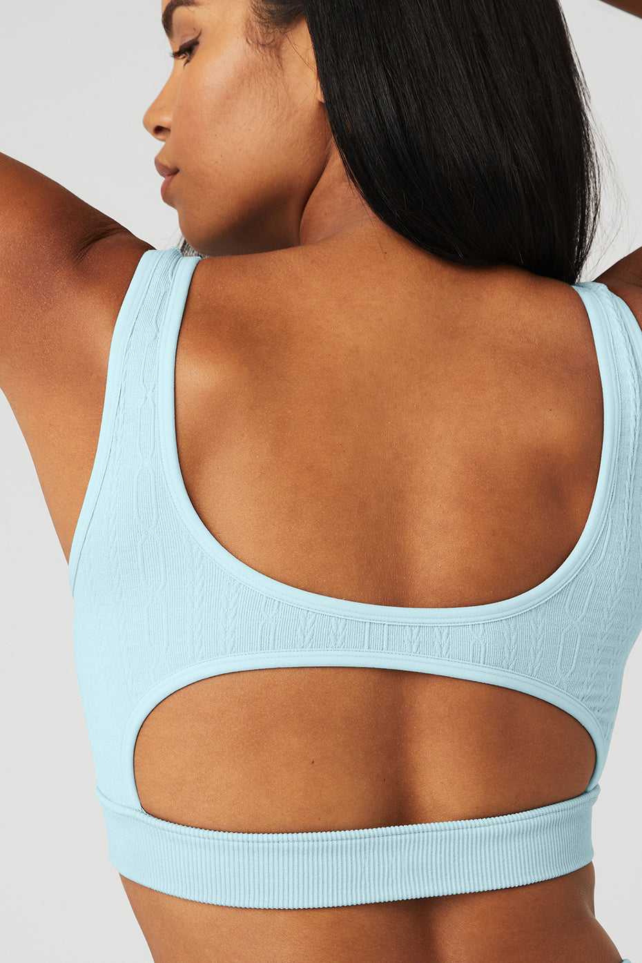 Soutien Gorge Alo Yoga Seamless Cable Knit Bleu Femme | RRC-32397915