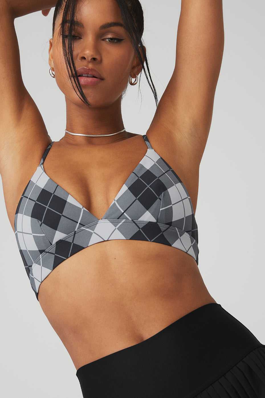 Soutien Gorge Alo Yoga Vapor Argyle Splendor Grise Foncé Femme | MSH-13889928