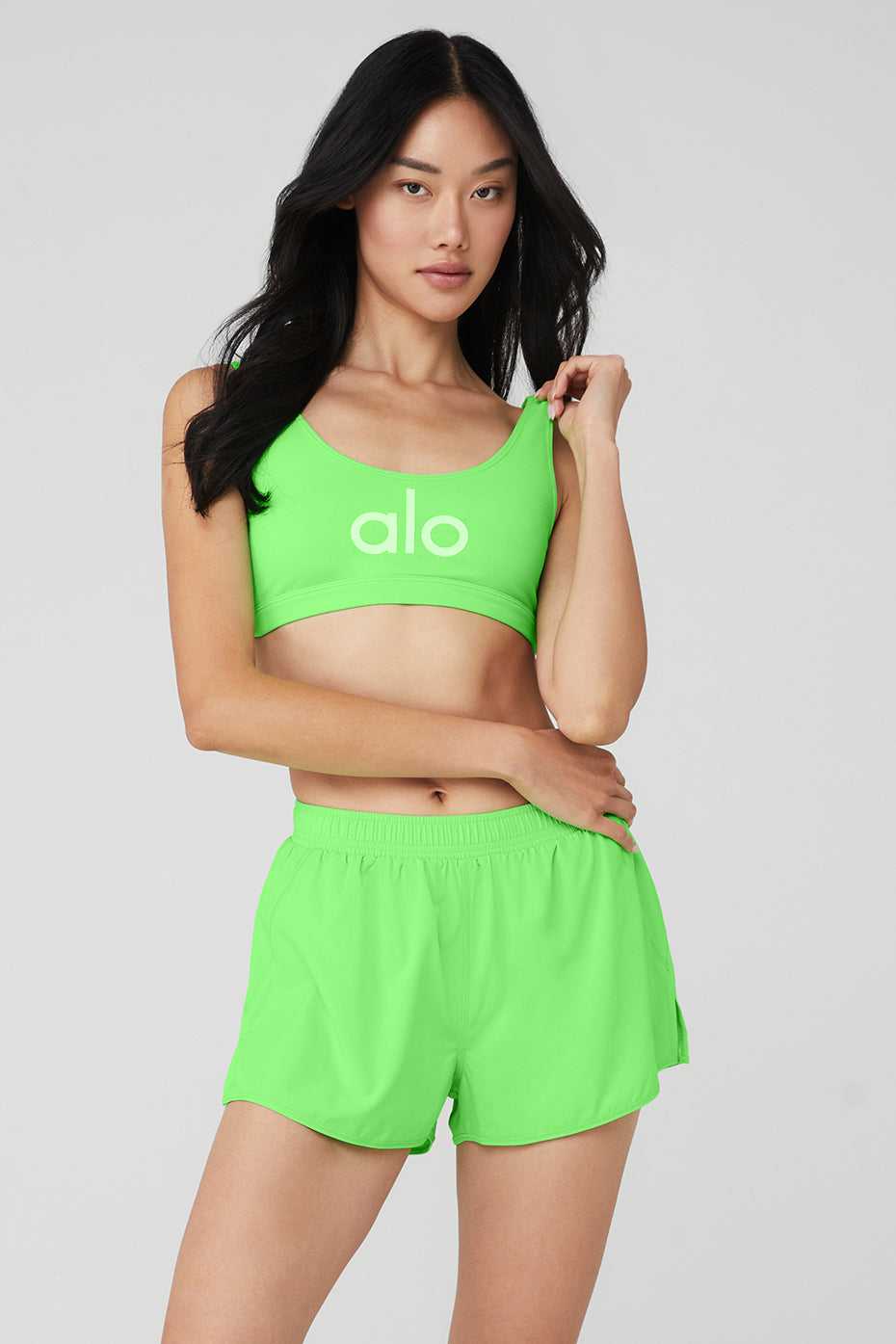 Soutien Gorge Alo Yoga Ambient Logo Vert Femme | QUM-65047118