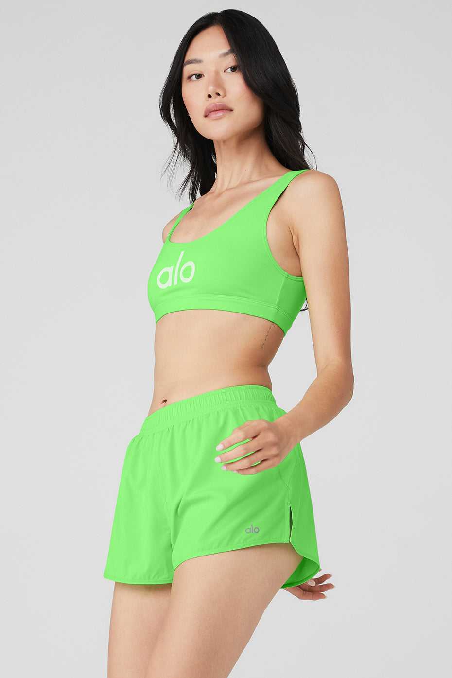 Soutien Gorge Alo Yoga Ambient Logo Vert Femme | QUM-65047118