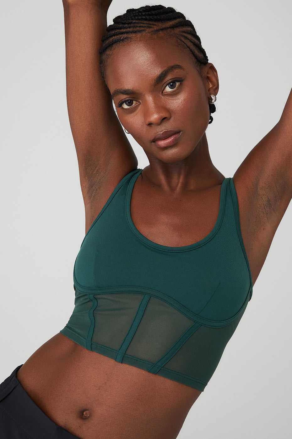 Soutien Gorge Alo Yoga Airbrush Mesh Corset Vert Femme | NOS-77185459