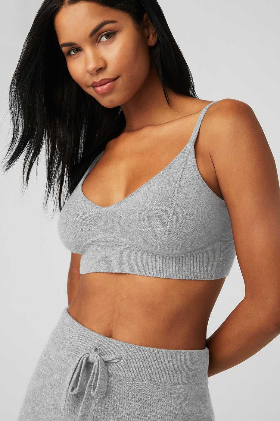 Soutien Gorge Alo Yoga Cashmere Jet Set Grise Femme | KUF-55938215