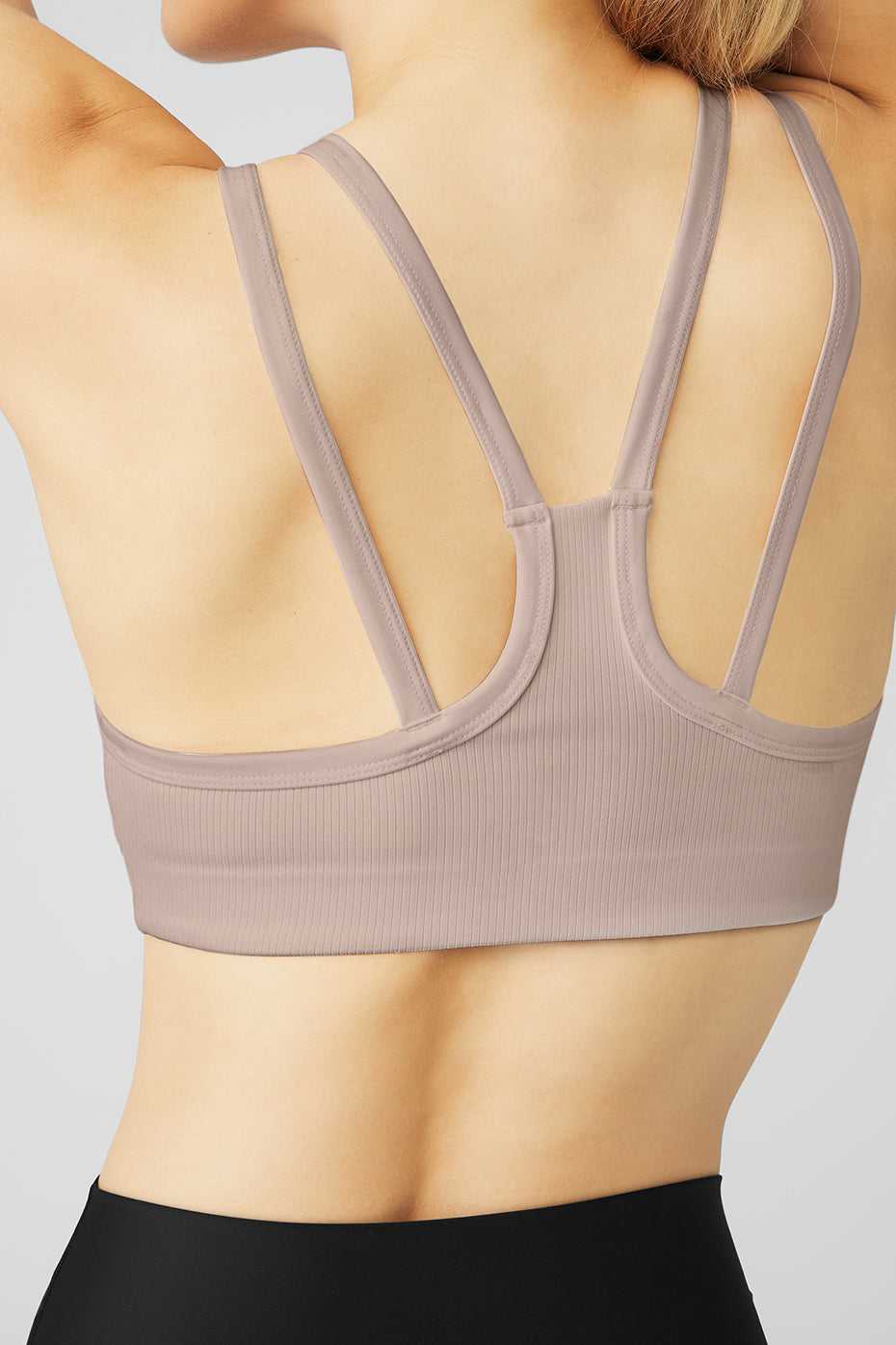 Soutien Gorge Alo Yoga Airlift Ribbed Jump Start V-Neck Grise Marron Femme | UOV-30553517