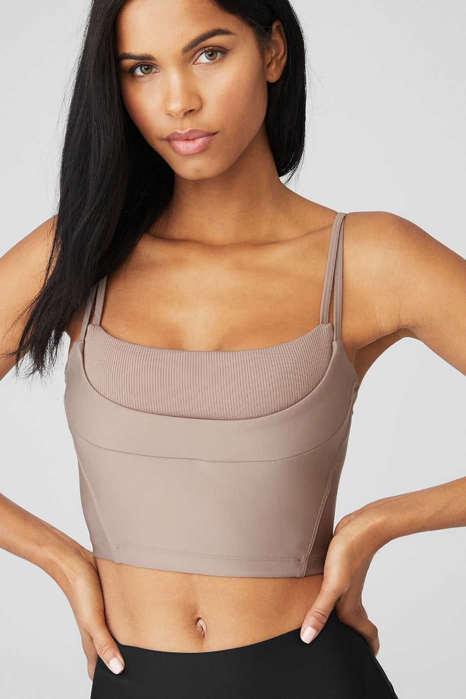 Soutien Gorge Alo Yoga Airlift Street Goddess Grise Marron Femme | MKP-55304665