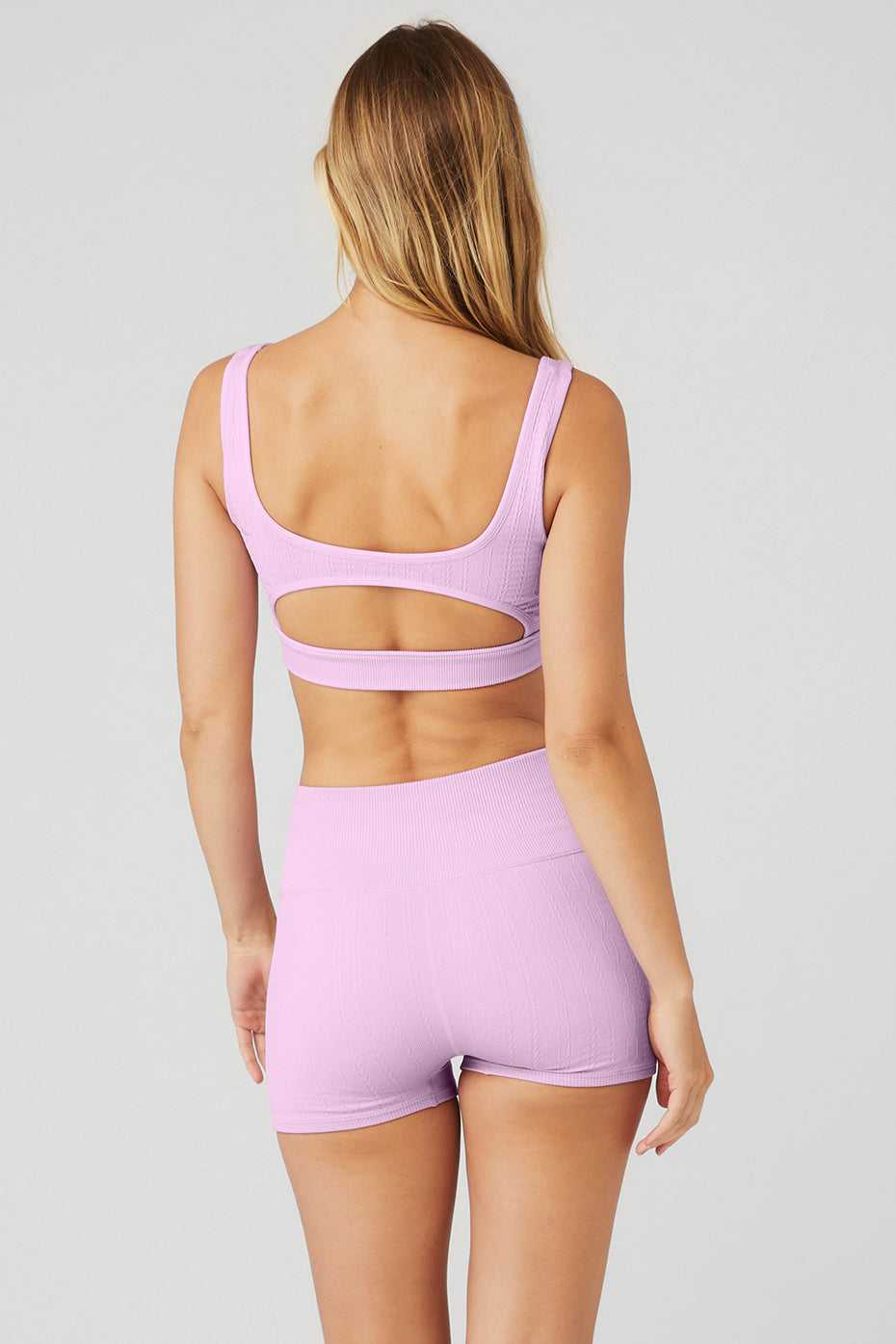 Soutien Gorge Alo Yoga Seamless Cable Knit Rose Femme | KAJ-11844394