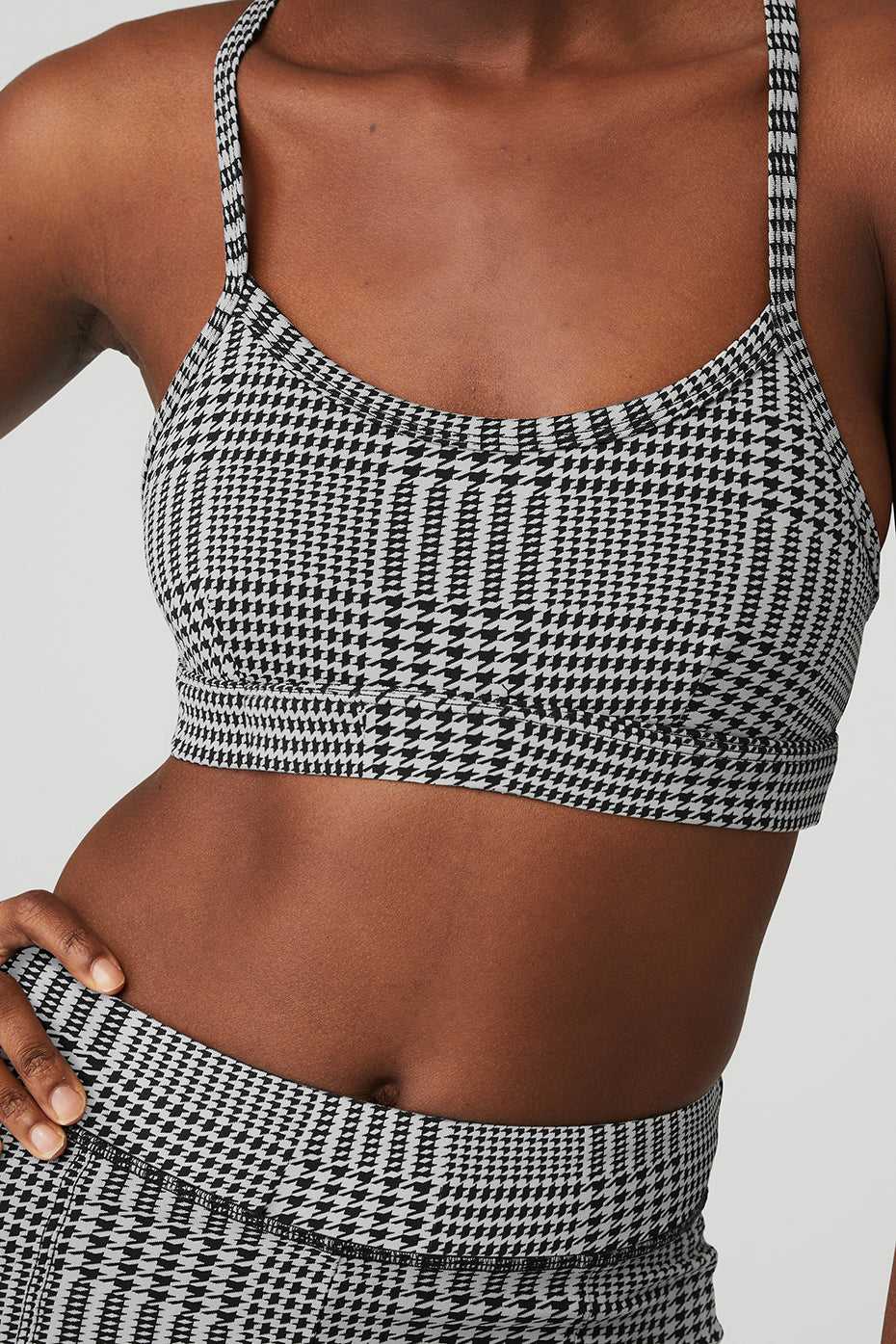 Soutien Gorge Alo Yoga Jacquard Glenplaid Gratitude Titane Femme | POV-58403756