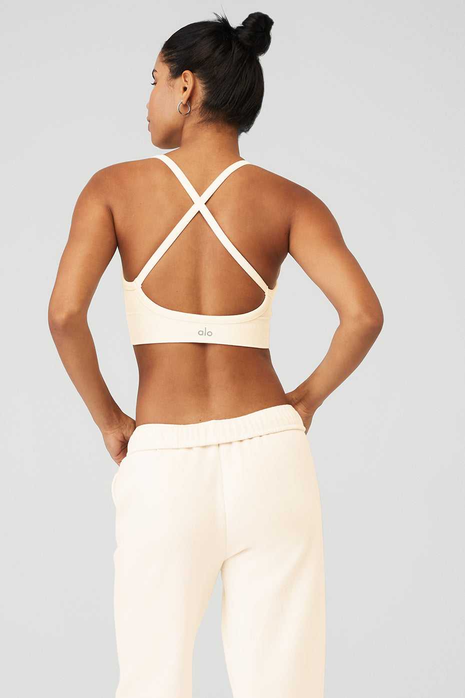 Soutien Gorge Alo Yoga Seamless Ribbed Low Back Blanche Femme | PPJ-38043594