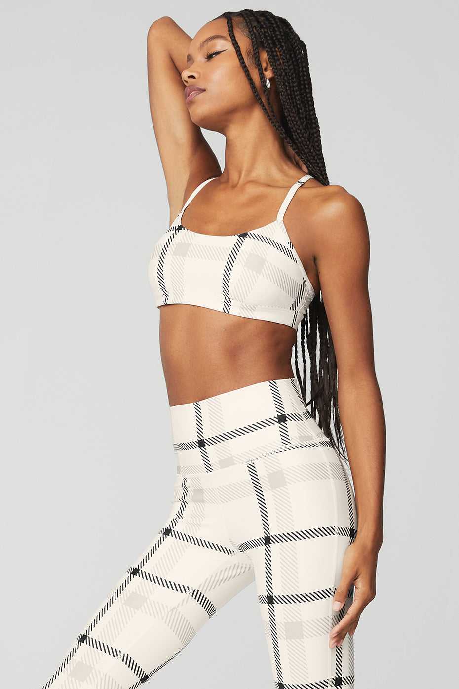 Soutien Gorge Alo Yoga Airlift Magnified Plaid Intrigue Blanche Femme | JAB-39514253