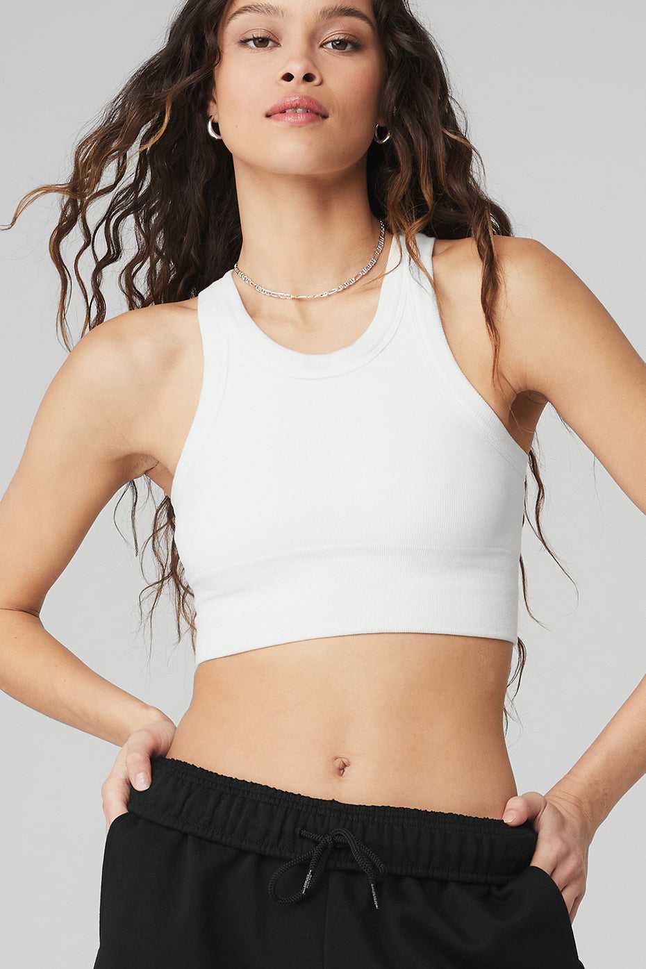 Soutien Gorge Alo Yoga Seamless Delight High Neck Blanche Femme | IJH-40832362