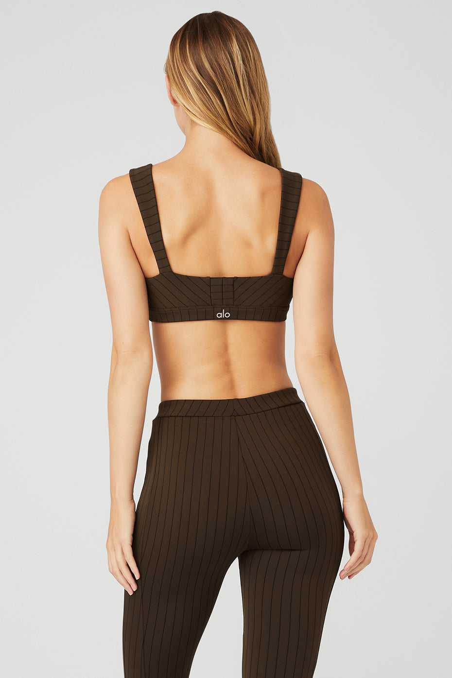 Soutien Gorge Alo Yoga Pinstripe Jacquardtivate Espresso Femme | IRZ-61549549