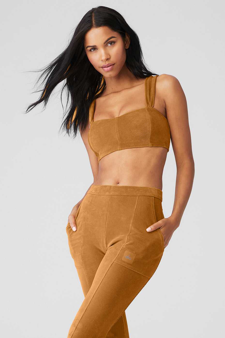 Soutien Gorge Alo Yoga Micro Corduroy Winter Break Toffee Femme | WYQ-45556687