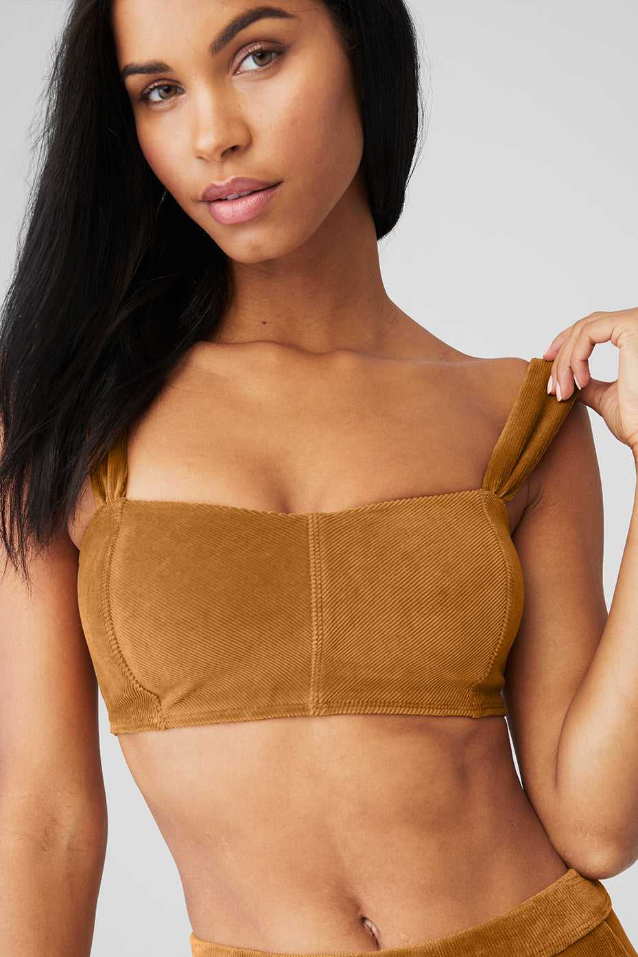 Soutien Gorge Alo Yoga Micro Corduroy Winter Break Toffee Femme | WYQ-45556687