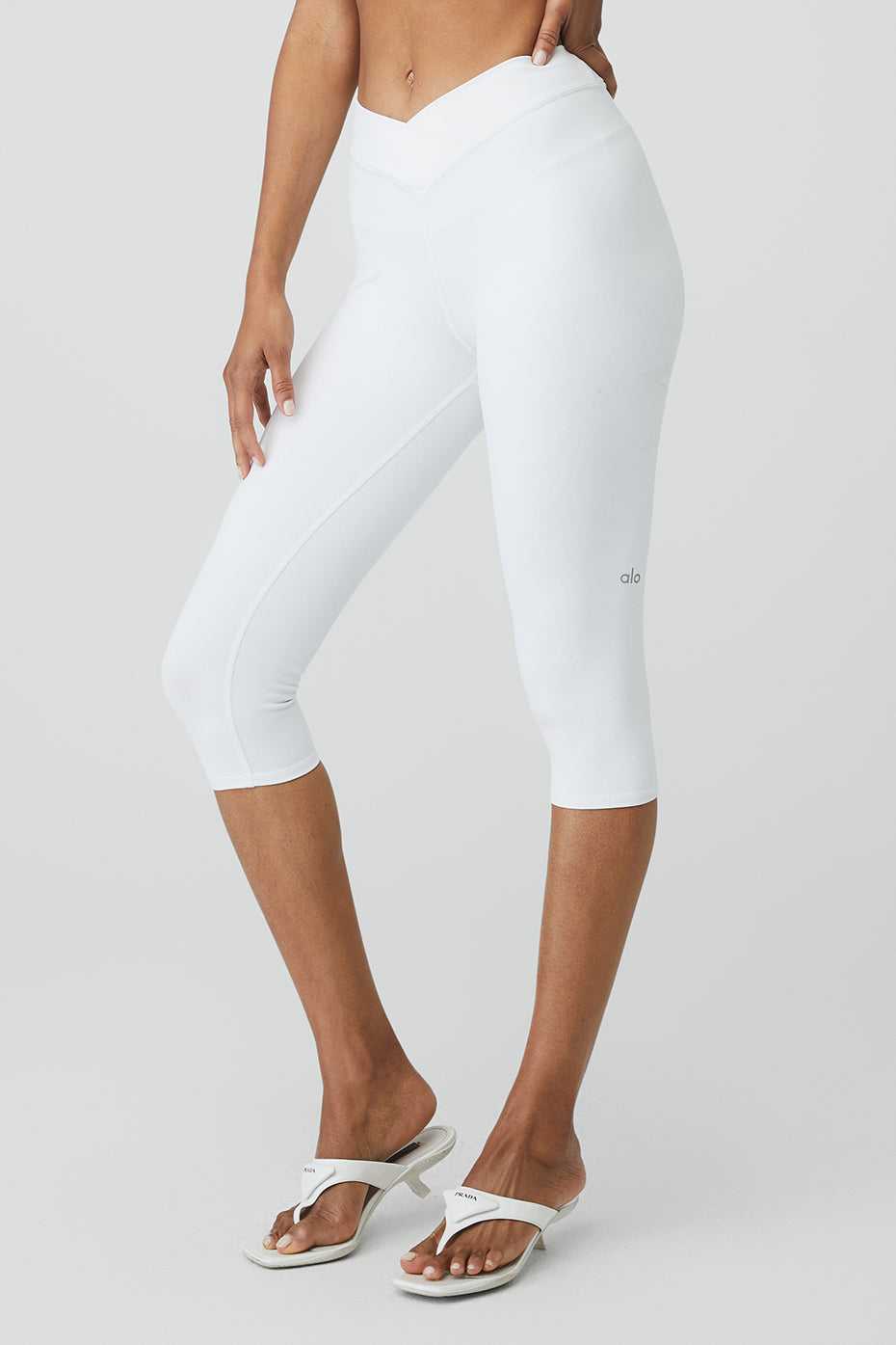 Pantalons Capri Alo Yoga Airbrush V-Cut Defineri Blanche Femme | BUW-97684262