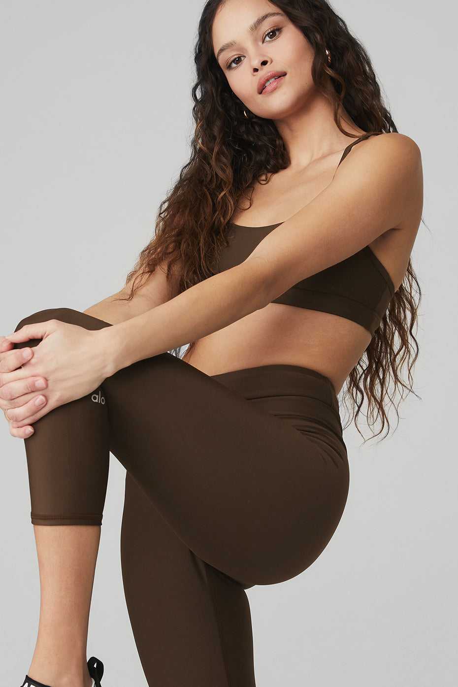 Pantalons Capri Alo Yoga Airlift High-Waist Conceal-Zipri Espresso Femme | EGI-80143101