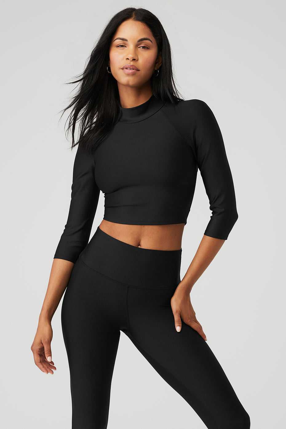 Hauts Courts Alo Yoga Archer Fitted Long Sleeve Noir Femme | SWV-57253501