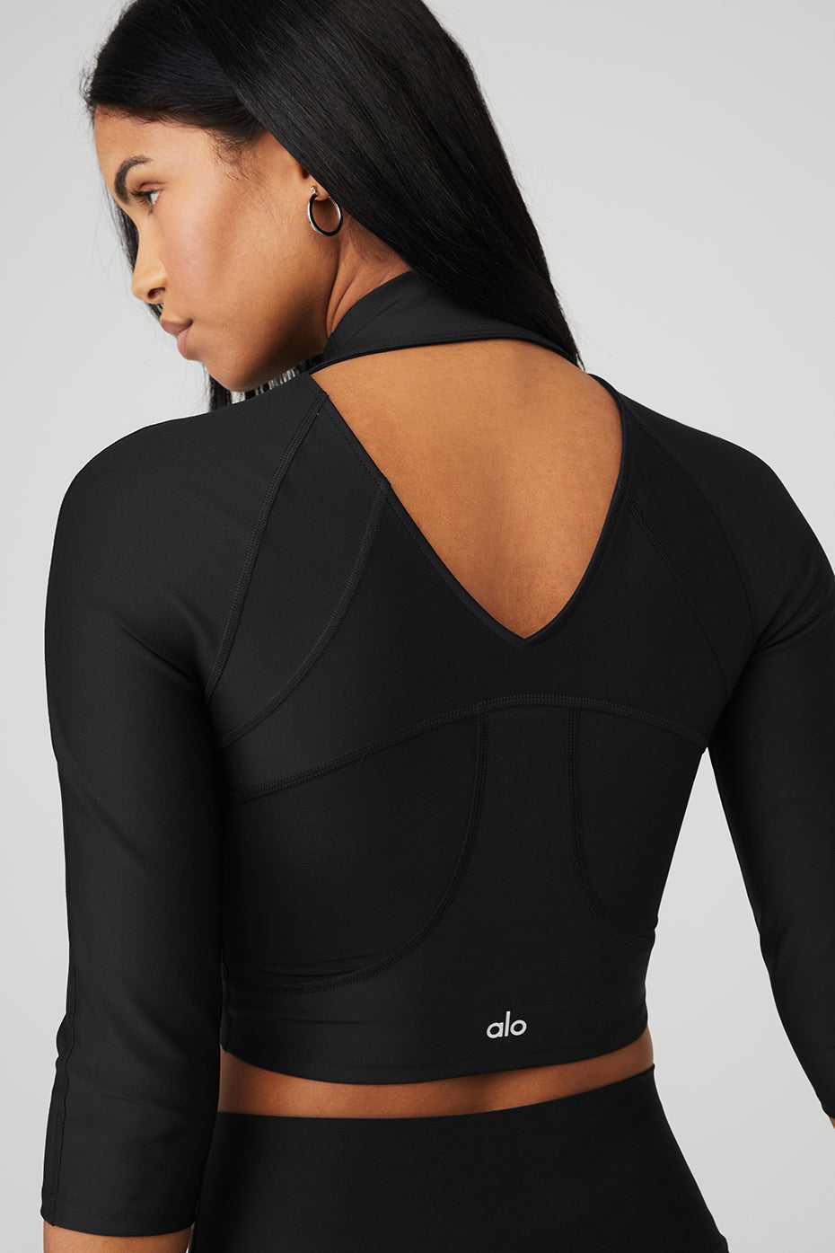 Hauts Courts Alo Yoga Archer Fitted Long Sleeve Noir Femme | SWV-57253501