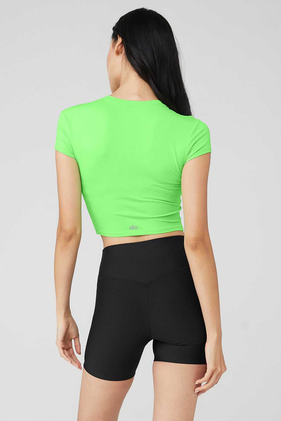 Hauts Courts Alo Yoga Alosoft Crop Finesse Vert Femme | NIR-57638937