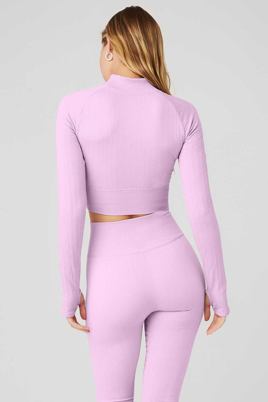 Hauts Courts Alo Yoga Seamless Cable Knit Rose Femme | PBT-86589962