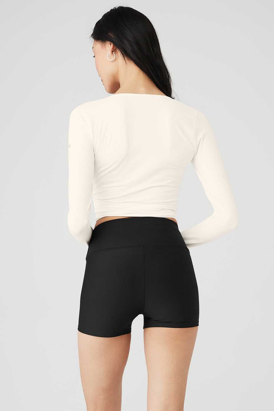 Hauts Courts Alo Yoga Cropped Escalate Wrap Blanche Femme | KAL-48966082