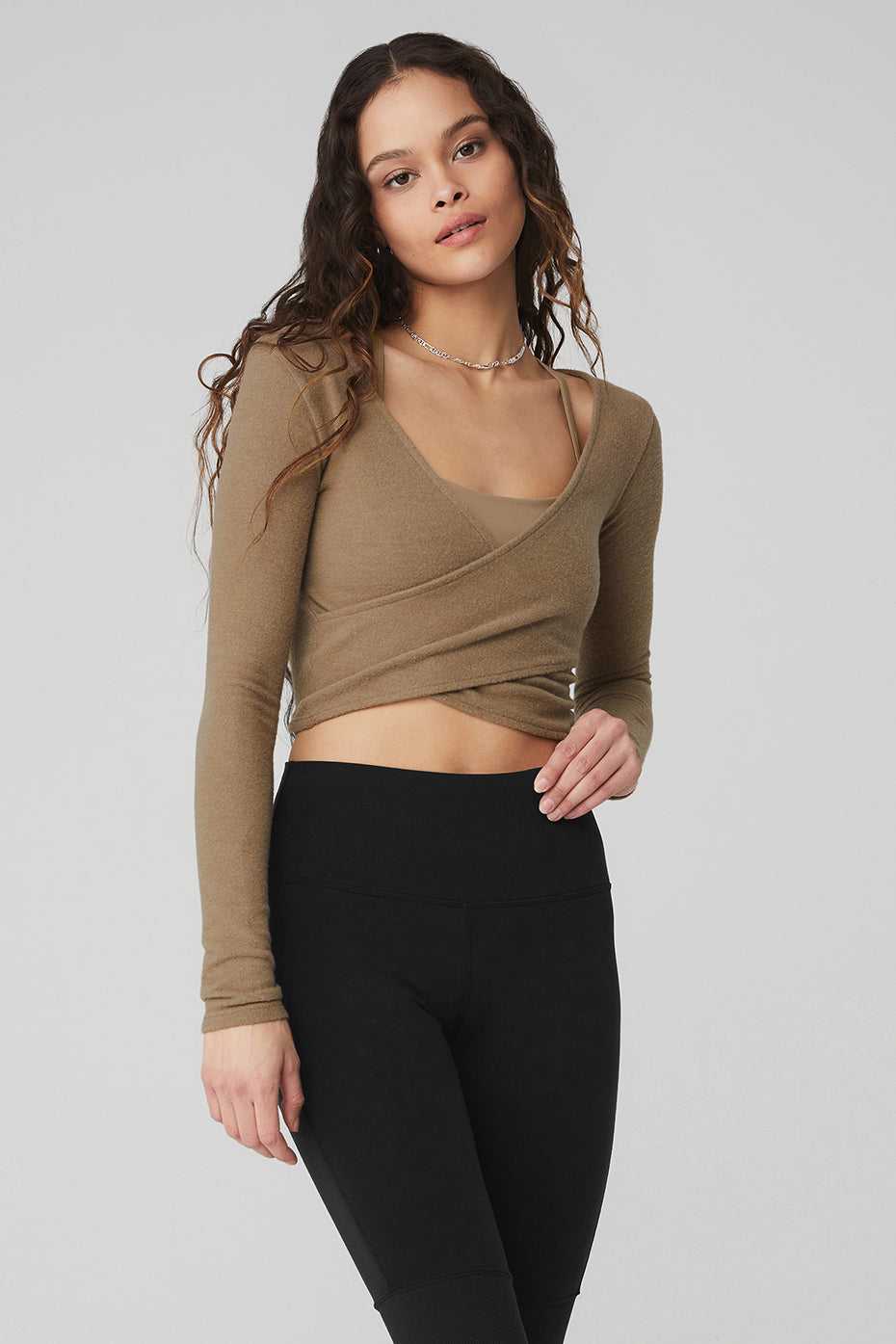 Hauts Courts Alo Yoga Amelia Luxe Crop Gravel Femme | UNJ-59965193