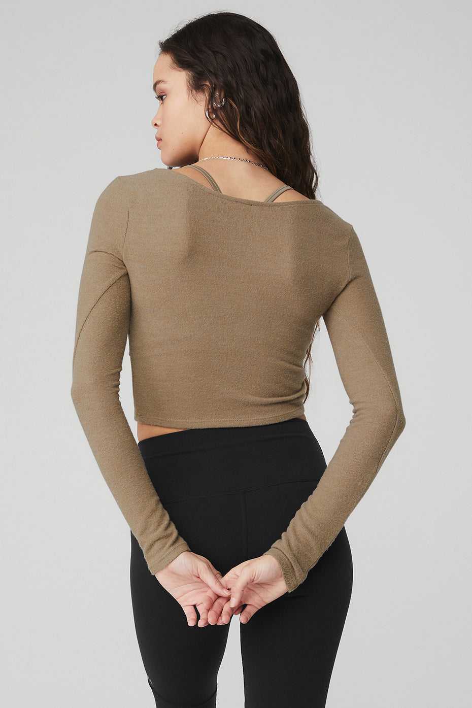 Hauts Courts Alo Yoga Amelia Luxe Crop Gravel Femme | UNJ-59965193