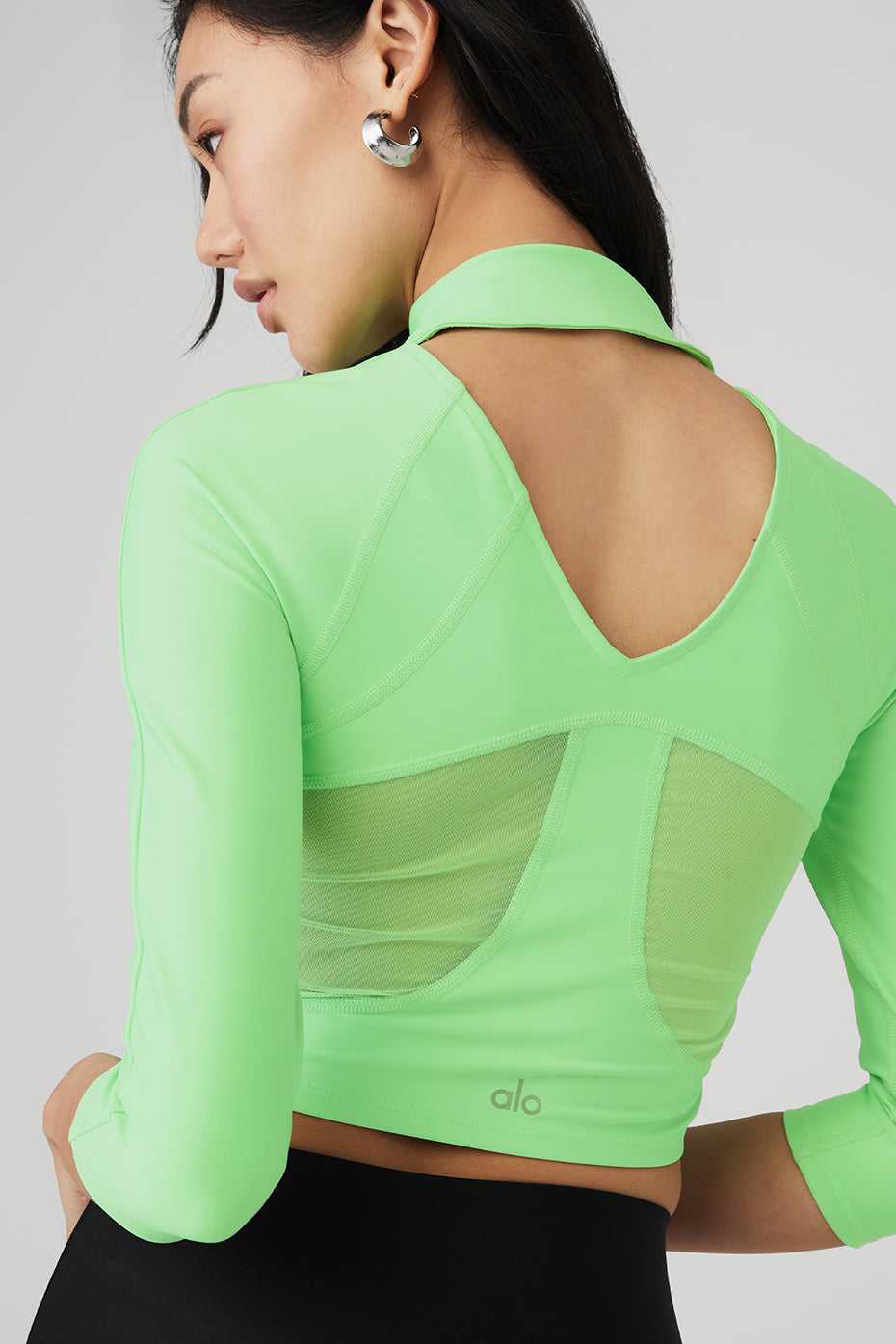 Hauts Courts Alo Yoga Archer Fitted Long Sleeve Ultramint Femme | GXL-44598054