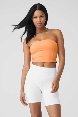 Hauts Courts Alo Yoga Alosoft Convertible Sunkissed Bandeau Cantaloupe Femme | HZZ-29022275