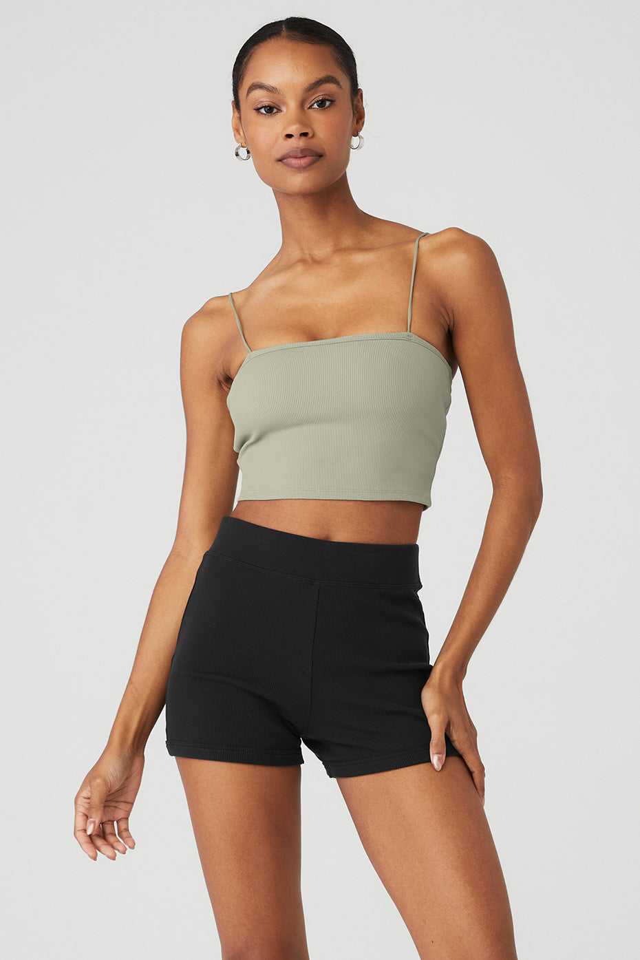 Hauts Courts Alo Yoga Goddess Ribbed Bandeau Limestone Femme | AAU-65809437