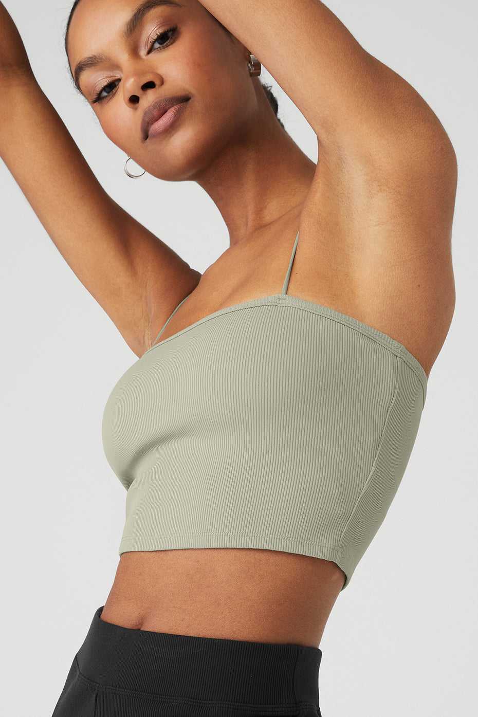 Hauts Courts Alo Yoga Goddess Ribbed Bandeau Limestone Femme | AAU-65809437