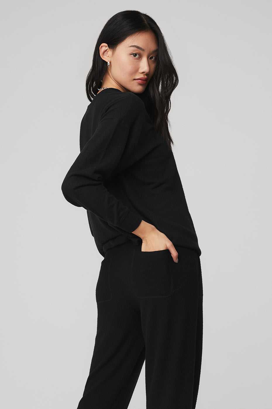 Debardeur Alo Yoga Soho Pullover Noir Femme | PNK-77757366