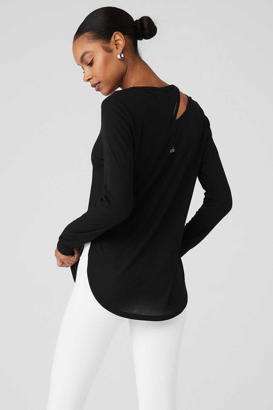 Debardeur Alo Yoga Ribbed Peak Long Sleeve Noir Femme | BIZ-84261833