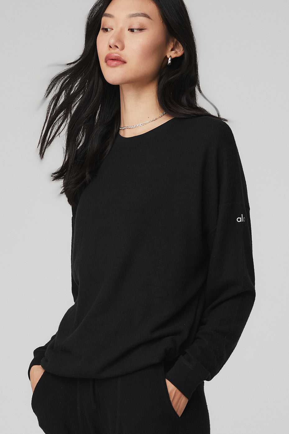 Debardeur Alo Yoga Soho Pullover Noir Femme | PNK-77757366