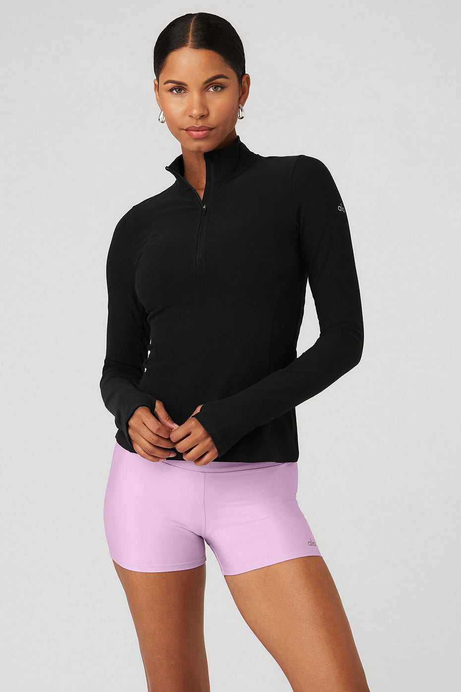 Debardeur Alo Yoga Alosoft 1/2 Zip Rapid Pullover Noir Femme | GXP-41865991