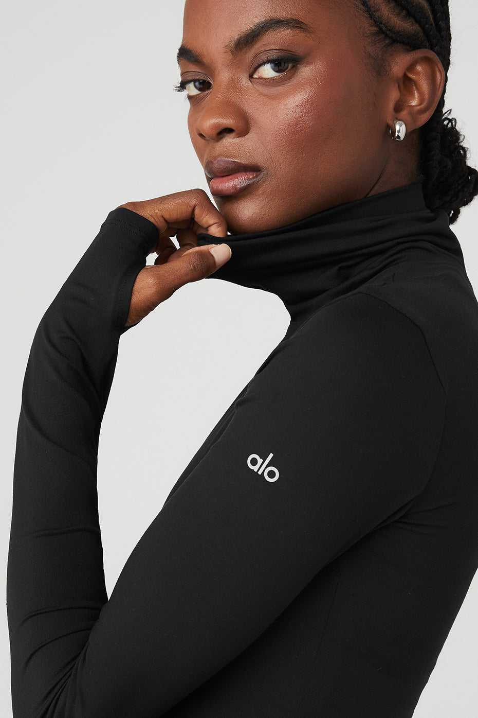 Debardeur Alo Yoga Alosoft Refine Turtleneck Noir Femme | DPE-08144836