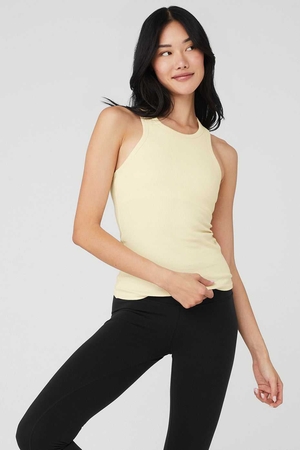 Debardeur Alo Yoga Ribbed Aspire Full Length Jaune Clair Femme | GTY-52450991