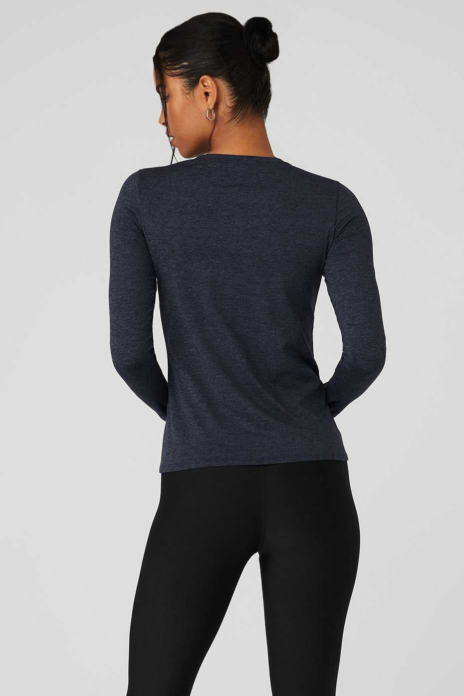 Debardeur Alo Yoga Alosoft Finesse Long Sleeve Bleu Marine Femme | DXI-58274712