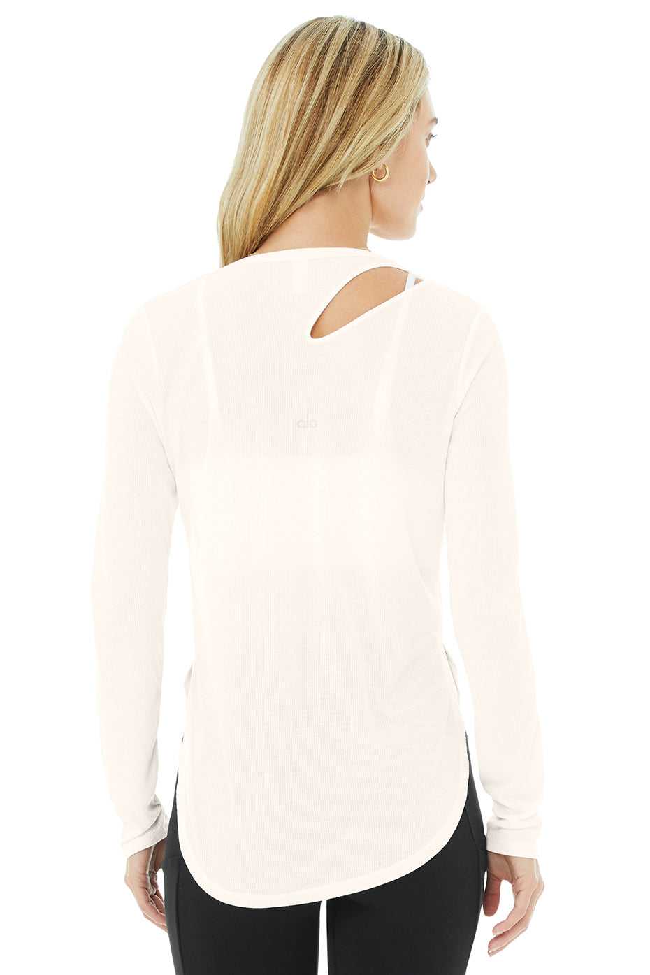 Debardeur Alo Yoga Ribbed Peak Long Sleeve Blanche Femme | OWD-91720192