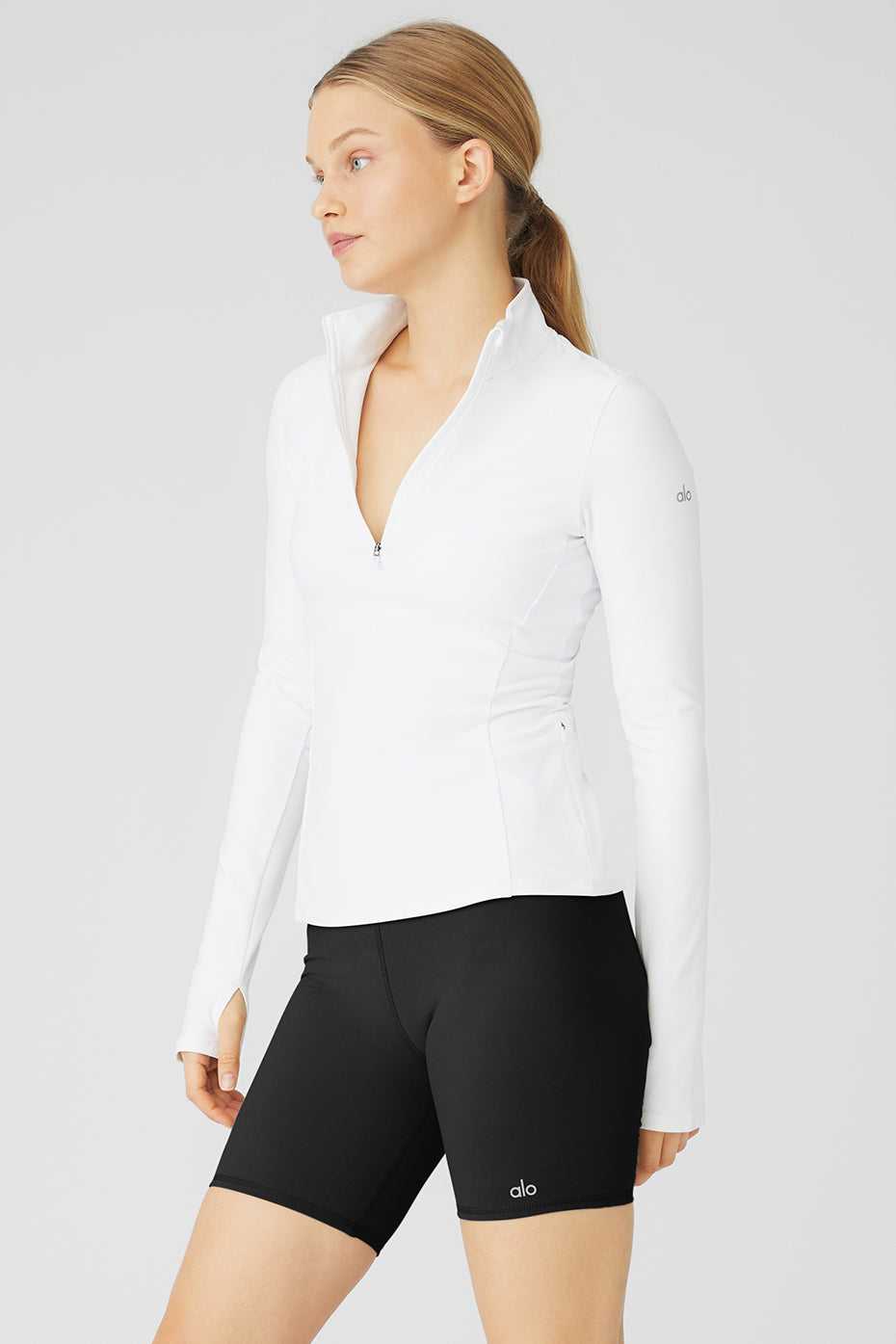 Debardeur Alo Yoga Alosoft 1/2 Zip Rapid Pullover Blanche Femme | EJV-70938322