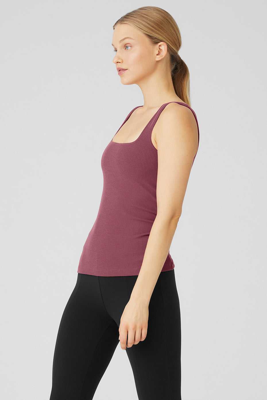 Debardeur Alo Yoga Ribbed Minimalist Mars Clay Femme | BHM-14125035